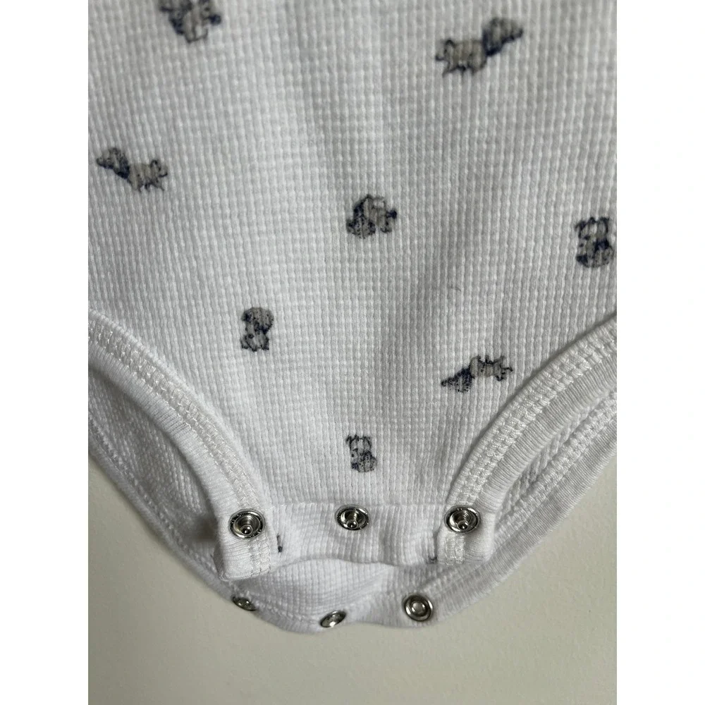 Carters Baby Boys White Waffle Knit Henley Bodysuit Squirrel Print‎ 9M
